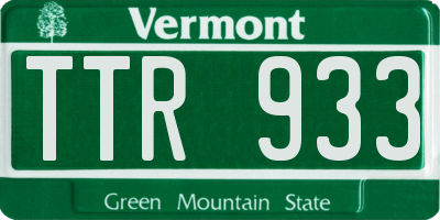VT license plate TTR933