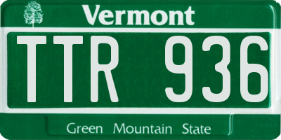 VT license plate TTR936