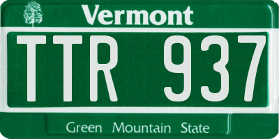 VT license plate TTR937