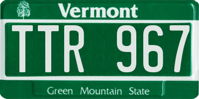 VT license plate TTR967