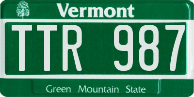 VT license plate TTR987