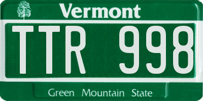 VT license plate TTR998