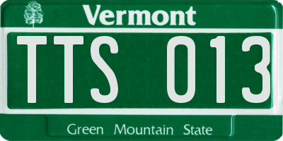VT license plate TTS013