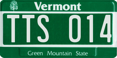 VT license plate TTS014