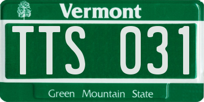 VT license plate TTS031