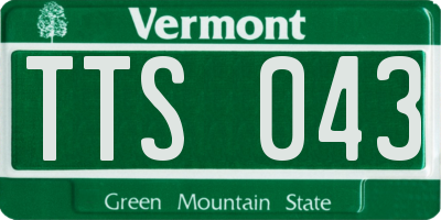 VT license plate TTS043
