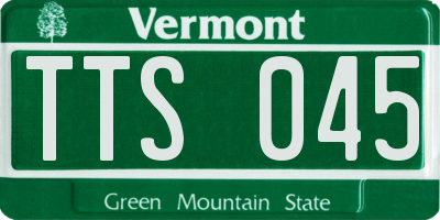 VT license plate TTS045