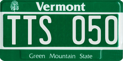 VT license plate TTS050