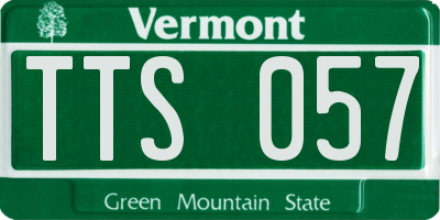 VT license plate TTS057