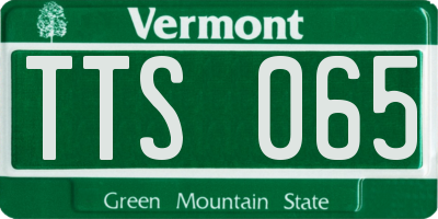 VT license plate TTS065