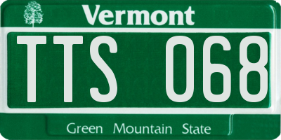 VT license plate TTS068