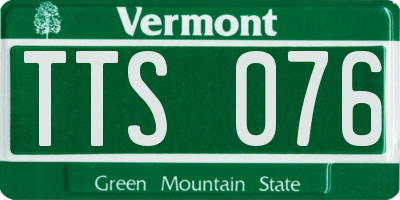 VT license plate TTS076