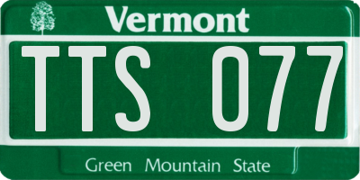VT license plate TTS077