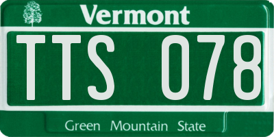 VT license plate TTS078