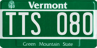 VT license plate TTS080