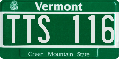 VT license plate TTS116