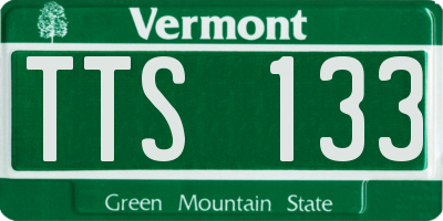VT license plate TTS133
