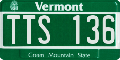 VT license plate TTS136