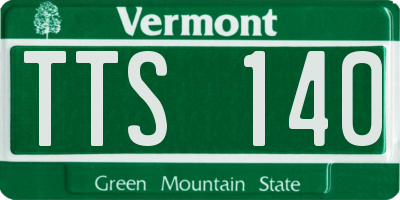 VT license plate TTS140