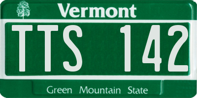 VT license plate TTS142