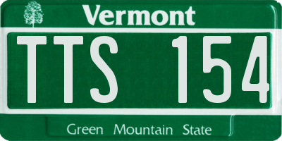 VT license plate TTS154