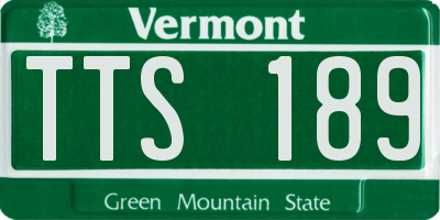 VT license plate TTS189