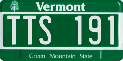 VT license plate TTS191