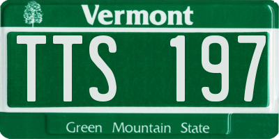 VT license plate TTS197