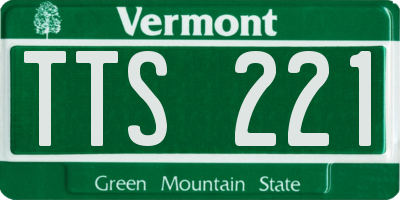 VT license plate TTS221