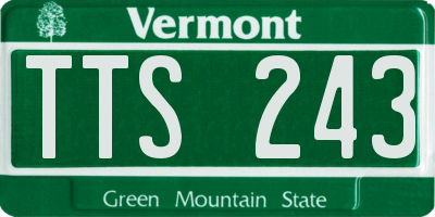 VT license plate TTS243