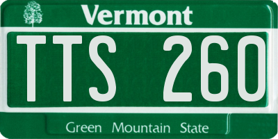 VT license plate TTS260