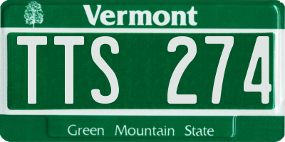 VT license plate TTS274