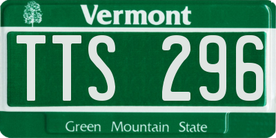 VT license plate TTS296