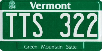 VT license plate TTS322