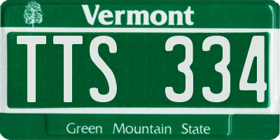 VT license plate TTS334