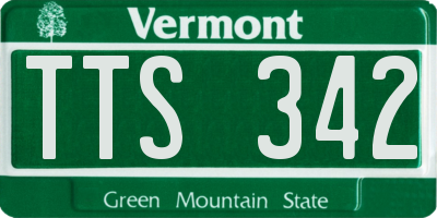 VT license plate TTS342