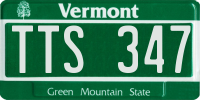 VT license plate TTS347