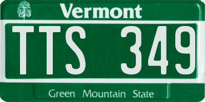 VT license plate TTS349