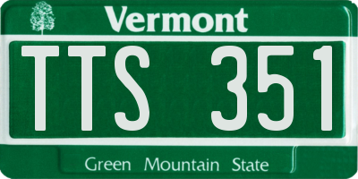 VT license plate TTS351