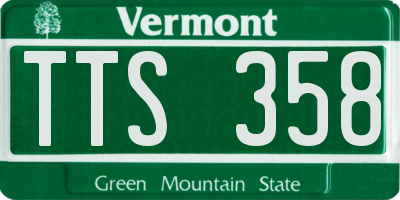 VT license plate TTS358