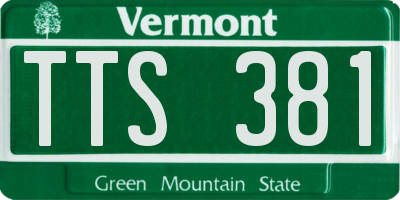 VT license plate TTS381