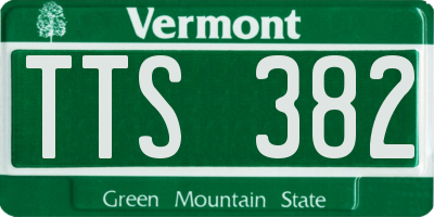 VT license plate TTS382