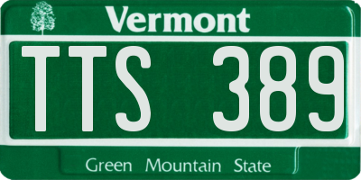 VT license plate TTS389