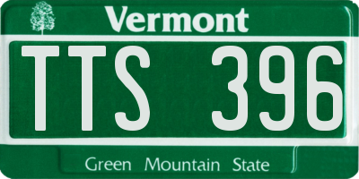VT license plate TTS396