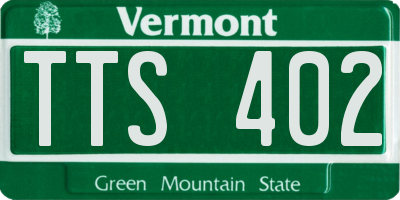 VT license plate TTS402