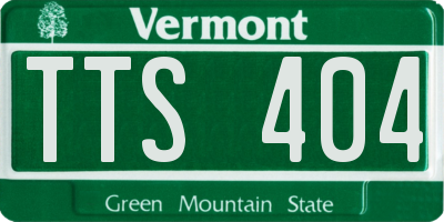 VT license plate TTS404
