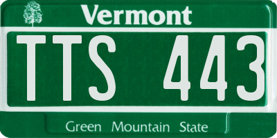 VT license plate TTS443
