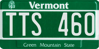 VT license plate TTS460