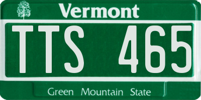 VT license plate TTS465