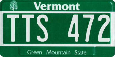 VT license plate TTS472